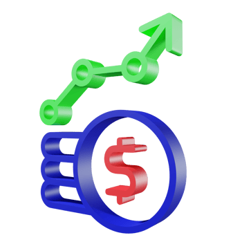 3D Icon Growth PNG Transparent.