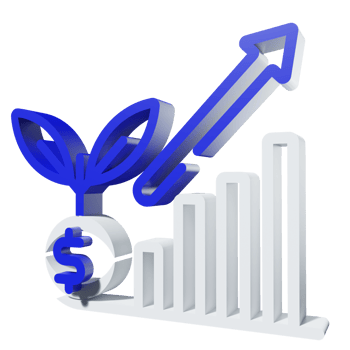 3D Icon Graph PNG Transparent.