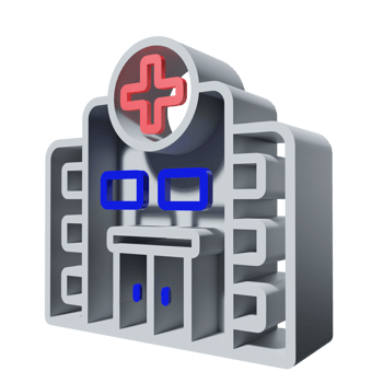 3D Icon Hospital PNG Transparent.