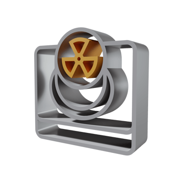 Nuclear 3D icon PNG transparent