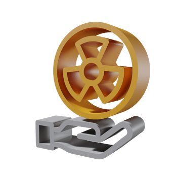 Nuclear 3D icon PNG transparent