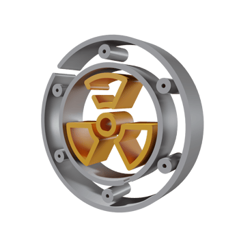Nuclear 3D icon PNG transparent
