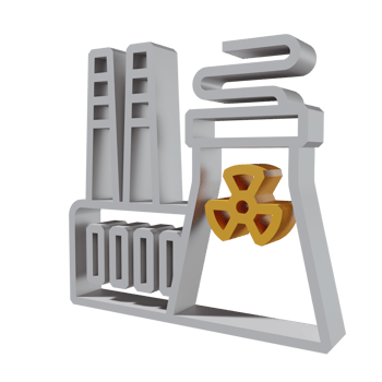 Nuclear 3D icon PNG transparent