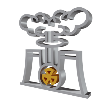 Nuclear 3D icon PNG transparent