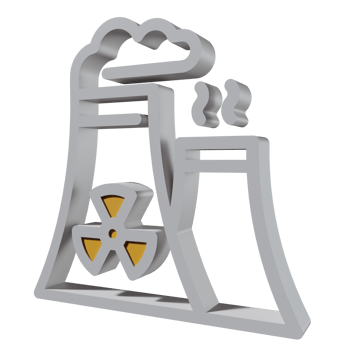 Nuclear 3D icon PNG transparent
