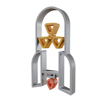 Nuclear 3D icon PNG transparent