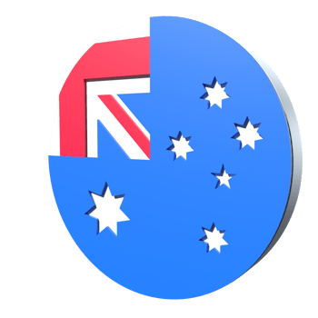 Australia flag 3d icon PNG transparent
