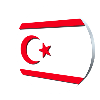 Northern Cyprus flag 3d icon PNG transparent