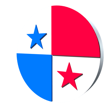 Panama flag 3d icon PNG transparent