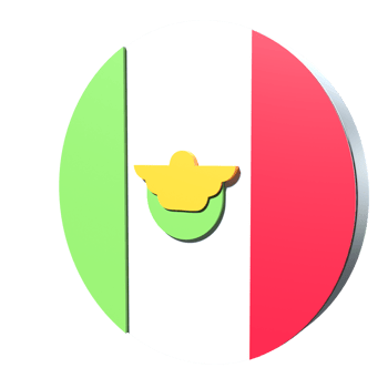 Mexico flag 3d icon PNG transparent