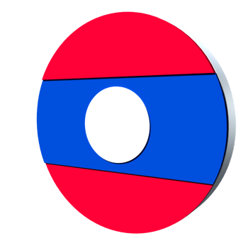 Laos flag 3d icon PNG transparent