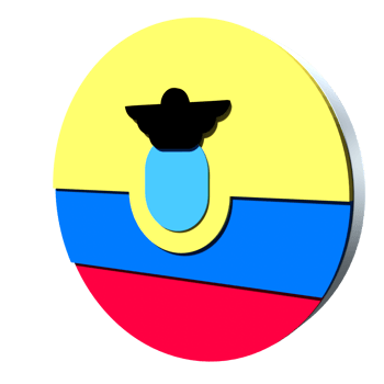 Ecuador flag 3d icon PNG transparent