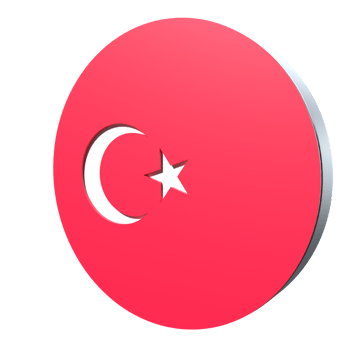 Turkey flag 3d icon PNG transparent