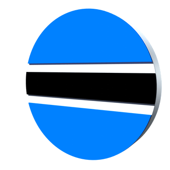 Botswana flag 3d icon PNG transparent