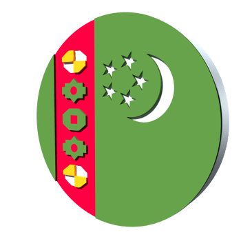 Turkmenistan flag 3d icon PNG transparent