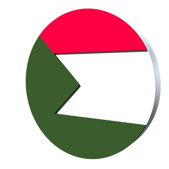 Sudan flag 3d icon PNG transparent