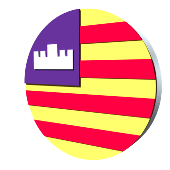 Balearic Islands flag 3d icon PNG transparent