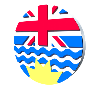 British Columbia flag 3d icon PNG transparent