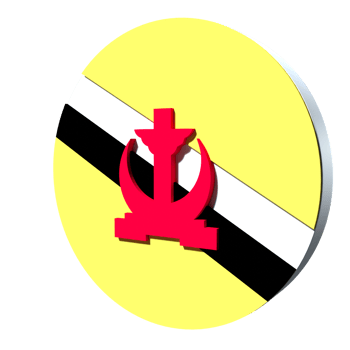 Brunei flag 3d icon PNG transparent