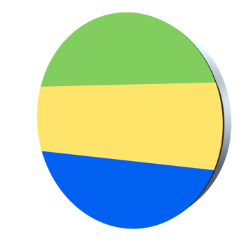 Gabon flag 3d icon PNG transparent
