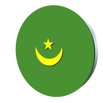 Mauritania flag 3d icon PNG transparent
