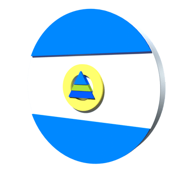 Nicaragua flag 3d icon PNG transparent