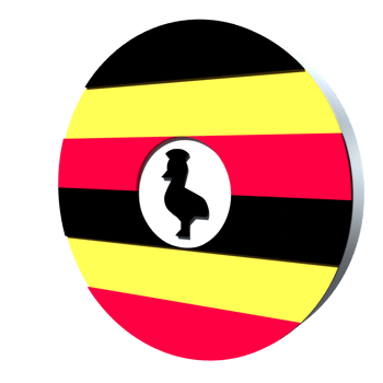 Uganda flag 3d icon PNG transparent