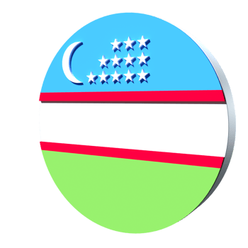 Uzbekistan flag 3d icon PNG transparent