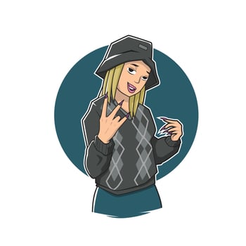 hip hop girl vector illustration design