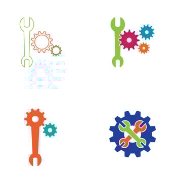 Gearwrench vector icon background template
