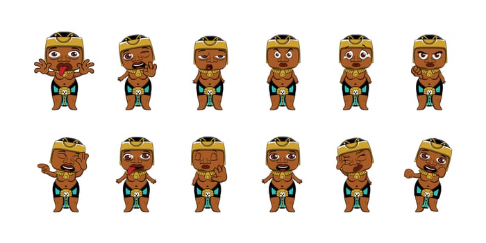 olmeque vector emoticon sticker illustration design
