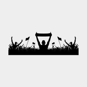 supporter silhouette illustration design. fans illustration design vector