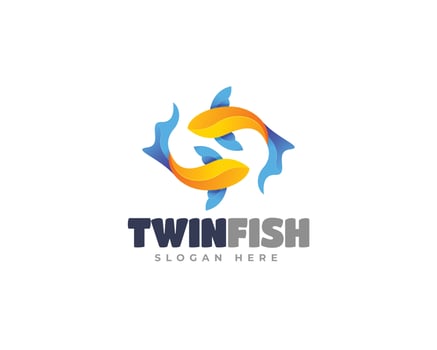 Twin Fish Logo Template vector