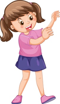 A happy girl on white background vector