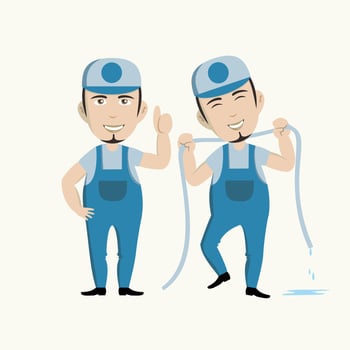 Man Cleaning Pressure Washer Character illustration vector cleaning isolated