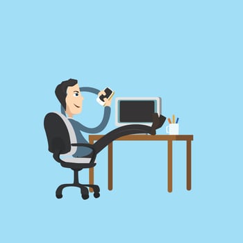 Illustration character Professional workers Businessman emotions walk to angry vector