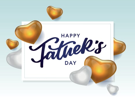 Happy Father's Day Calligraphy greeting card. Banner Vector illustration.