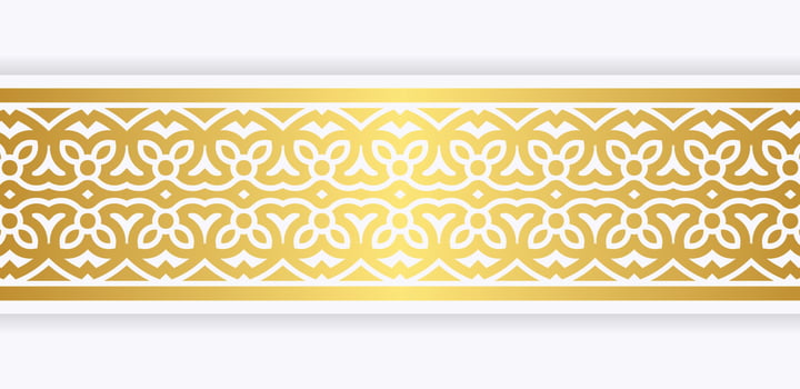 Golden ornamental border design template vector