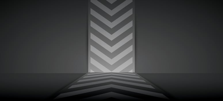 arrow graphic pattern backdrop wall on dark black background 3d illustration vector for putting your object