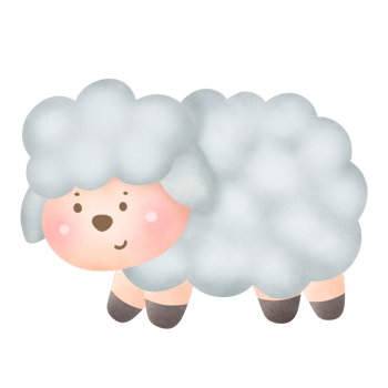 Watercolor cute sheep png
