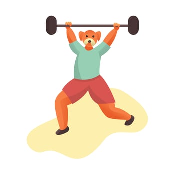 illustration of character dog lifting barbell vector