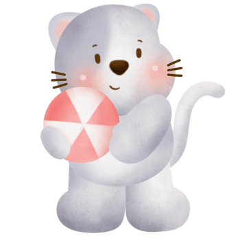 Cute cartoon grey cat png