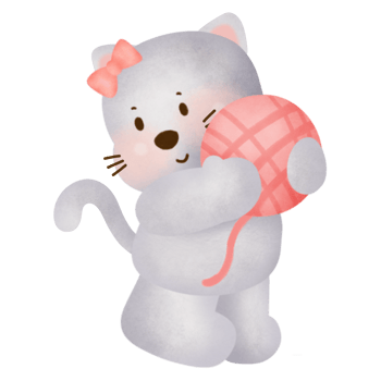 Cute cartoon grey cat png