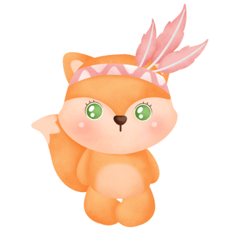 boho fox clipart png
