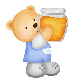 Watercolor bear in watercolor png