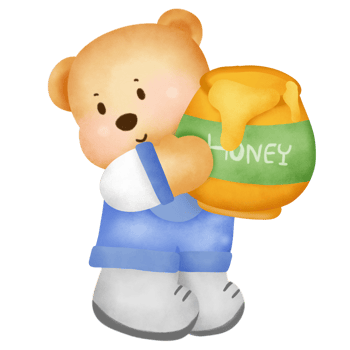 Watercolor bear in watercolor png
