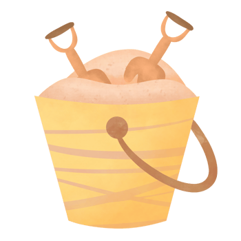 Sand bucket watercolor illustration png
