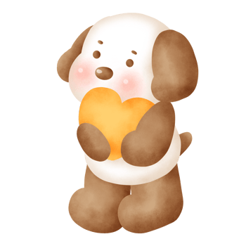 Watercolor Cute dog clipart png