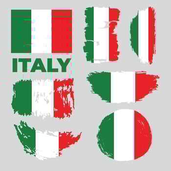 Vector stock illustration set of Italian flags isolated. Italy.