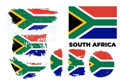 Happy independence day of South Africa with artistic watercolor country flag vector